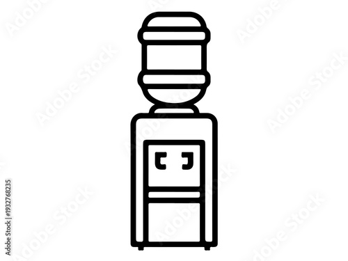 Black Silhouette Icon of Office Water Cooler Dispenser with Jug