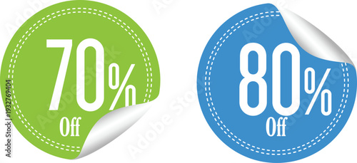 Discount stickers for sales and promotions