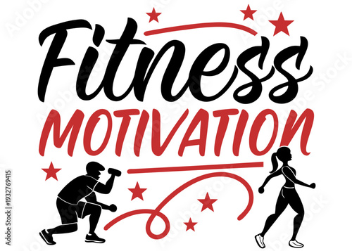 Stunning fitness motivation poster with energetic runner and weightlifter