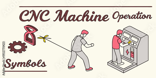 Cnc machine operation symbols and safety guidelines for industrial use
