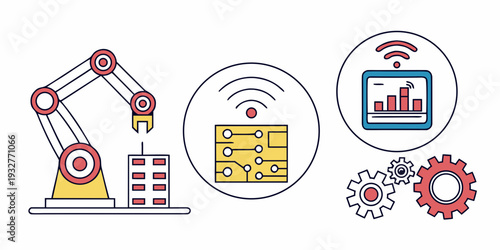 Industrial automation and data analysis with robotics and digital technology