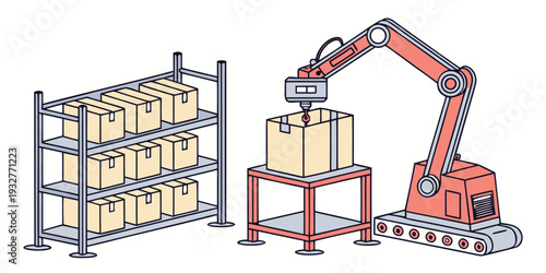 A construction site with a crane lifting a large block near a stack of similar blocks.