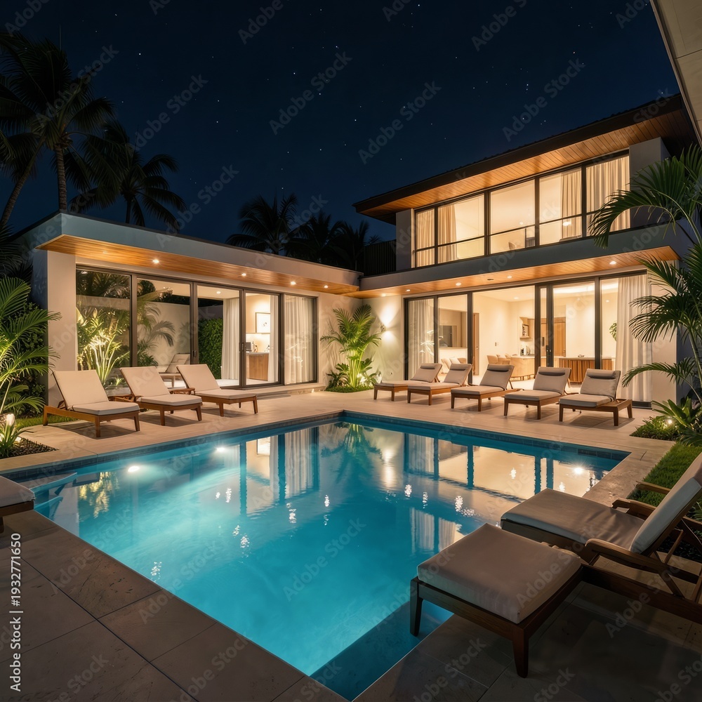 Fototapeta premium swimming pool at night