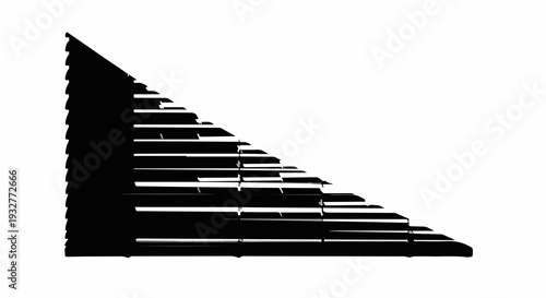 Abstract geometric pattern with descending lines and dark shadows.