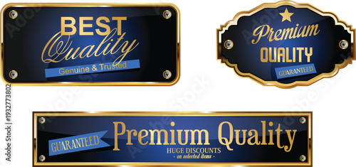 Collection of premium quality labels and badges