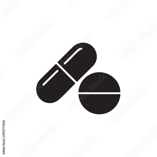 Medical capsules and tablets illustration on a simple background from a straightforward viewpoint showcasing medication and healthcare products