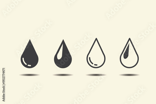 Liquid droplet icon collection set.