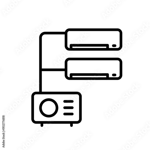 Multi Split AC Vector Line Icon