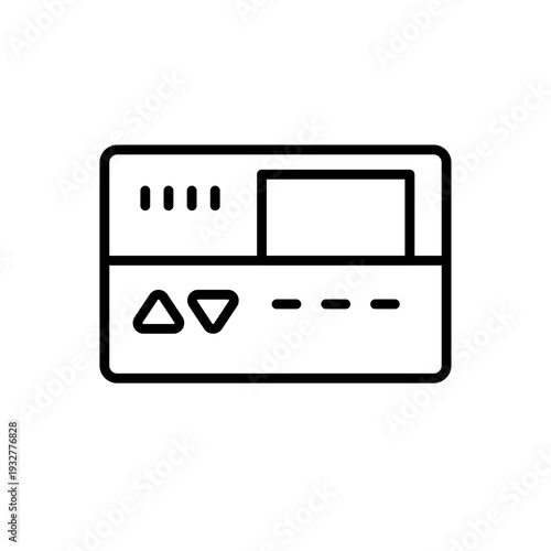 Temperature Control Panel Vector Line Icon