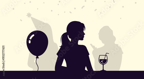 A woman celebrating a birthday with a glass of wine