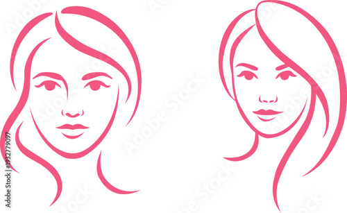 International Women’s Day Concept Pink Female Face Silhouette Vector.
