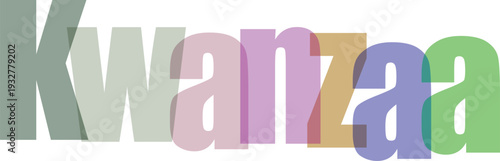 Kwanzaa Text Overlap Vector Illustration