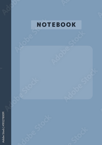青いノート表紙デザイン シンプルなメモ帳カバー テンプレート