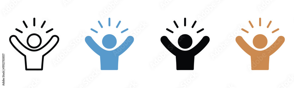 Obraz premium Happiness concept line icon, simple element illustration, happiness concept outline symbol design