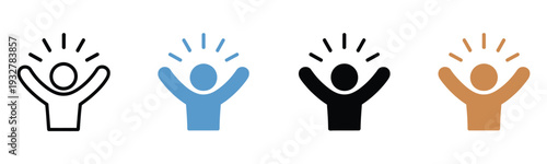 Happiness concept line icon, simple element illustration, happiness concept outline symbol design