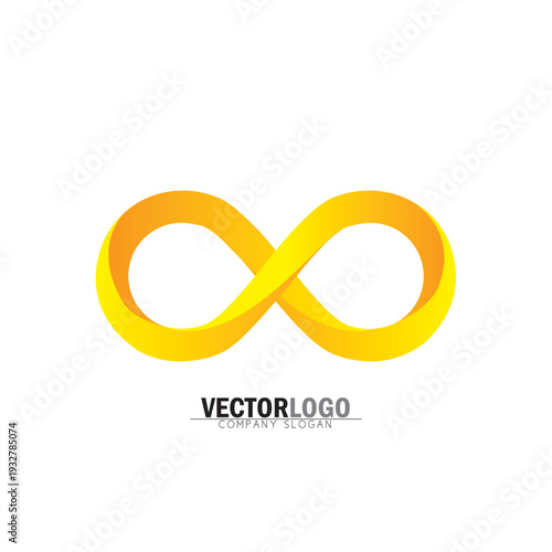 Yellow Infinity Loop Abstract Logo