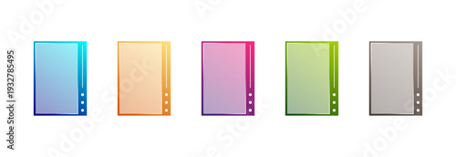 collection vector table design gradient blue, red, yellow, green, and gray theme. design vector for pricing table or infographic