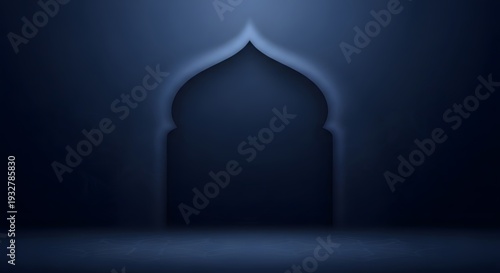 Islamic Arch Blue Minimal Ramadan Background