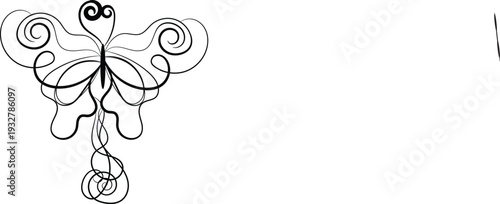 Abstract floral background with butterflies swirling among ornate flowers leaves and vintage decorative patterns