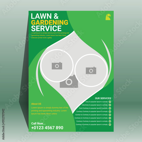 Lawn Maintenance and Tree Cutting Service Poster Template
