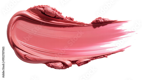 Smear of pink lipstick on white background makeup cosmetic isolated on a transparent background