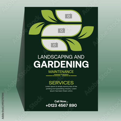 Creative Lawn Care and Landscaping Service Flyer Template