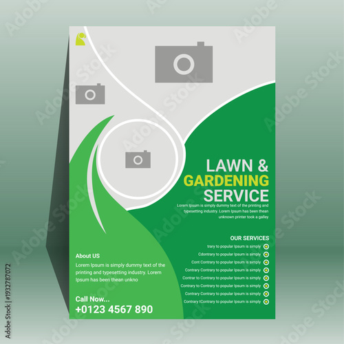 Green Garden Care and Lawn Service Advertising Flyer