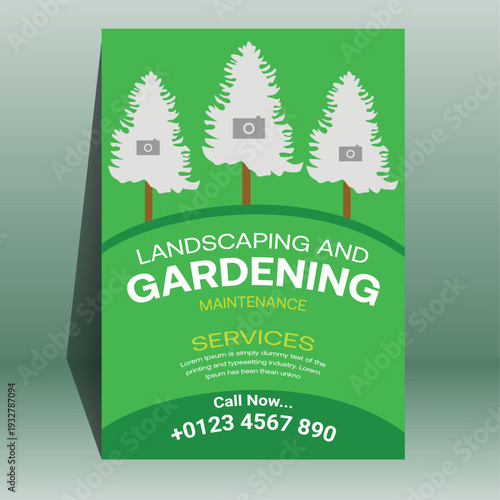 Editable Lawn Mowing Service Flyer for Gardening Business