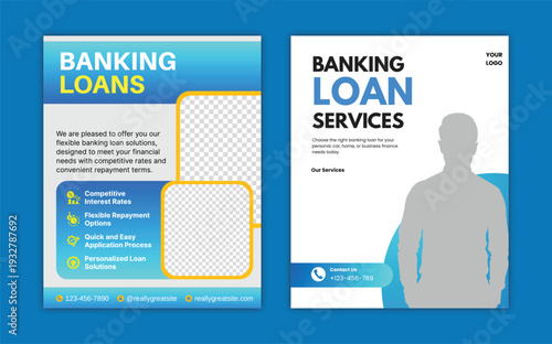 Modern Banking Loan Service Social Media Poster Template Financial Credit Promotion Design