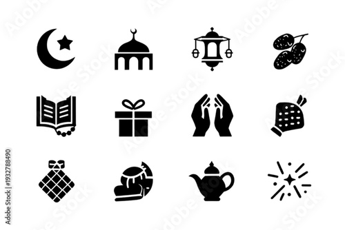 set of vector icons of religious symbols
