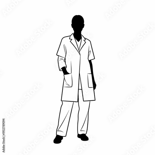 Doctor Wearing Lab Coat Standing.