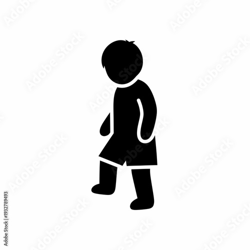 Silhouette of a young girl walking.