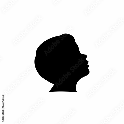 Silhouette of a Young Child Profile.