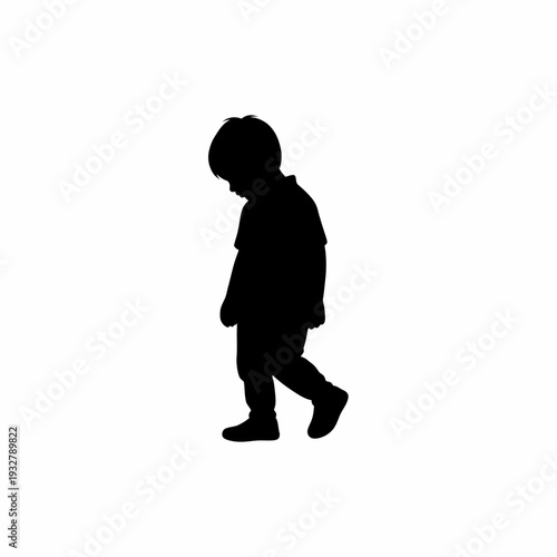 Silhouette of a walking young child.
