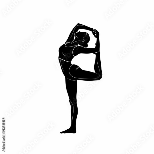 Woman in Yoga Pose Silhouette.