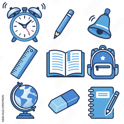 School supplies and learning tools are shown 