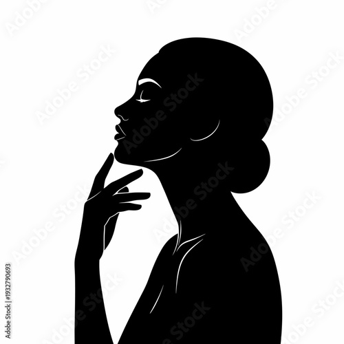 Silhouette of a Woman Lost in Thought.