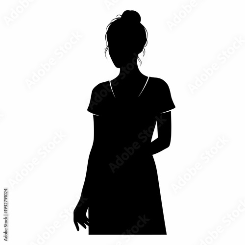 Silhouette of a woman in a dress.