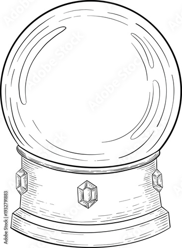 Mystical Magic Engraving Illustrations Set. Hand Drawn tattoo style sketches of crystall ball, crystals, potions, cards, herbs and candles. The theme of magic, mystery and witchcraft