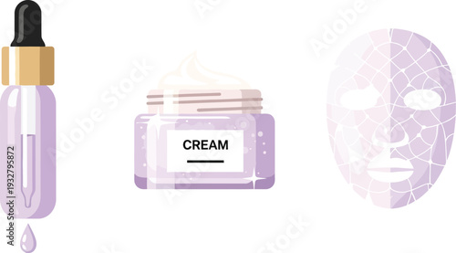 Lavender Skincare Products Illustration