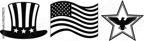 American patriotic symbols illustration