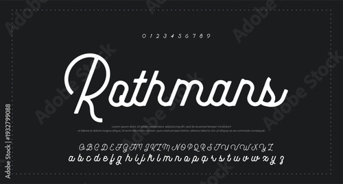 Hand drawn vector alphabet. Modern monoline signature script font. Elegant Signature Font. Best Alphabet Beautiful Calligraphy Signature Font