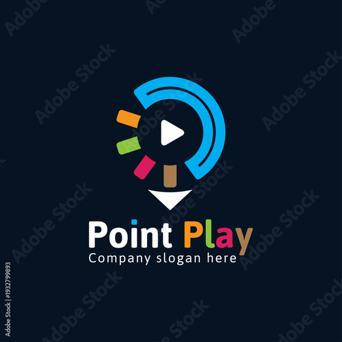 Point Play Circular Button Logo