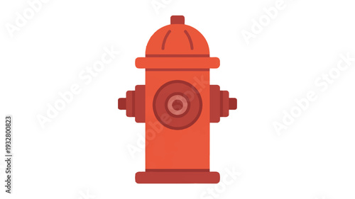 A minimalist illustration of a red fire hydrant in a flat design style (2)_traced