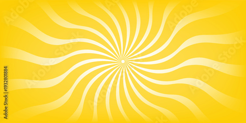 Yellow abstract background with light of sunburst. yellow starburst with halftone. sun ray retro background with flash