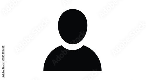 Simple black vector graphic illustration of a person's silhouette, perfect for a user profile icon, avatar, or anonymous representation in digital designs.