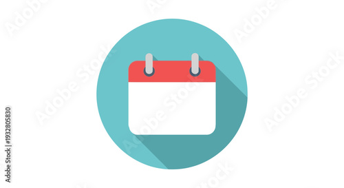 A minimalistic vector illustration graphic of a simple calendar icon, perfect for scheduling, reminders, planning, and date-related modern digital design concepts.