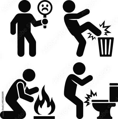 Illustrations of common household accidents and safety hazards