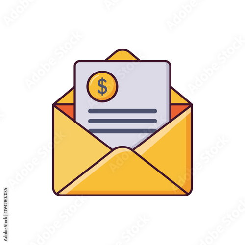 Financial Mail Income Notification Icon