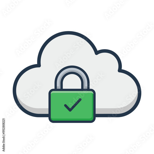 Cloud Security Padlock Icon